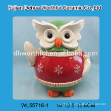 Handmade home decoration ceramic owl figurine for wholesale